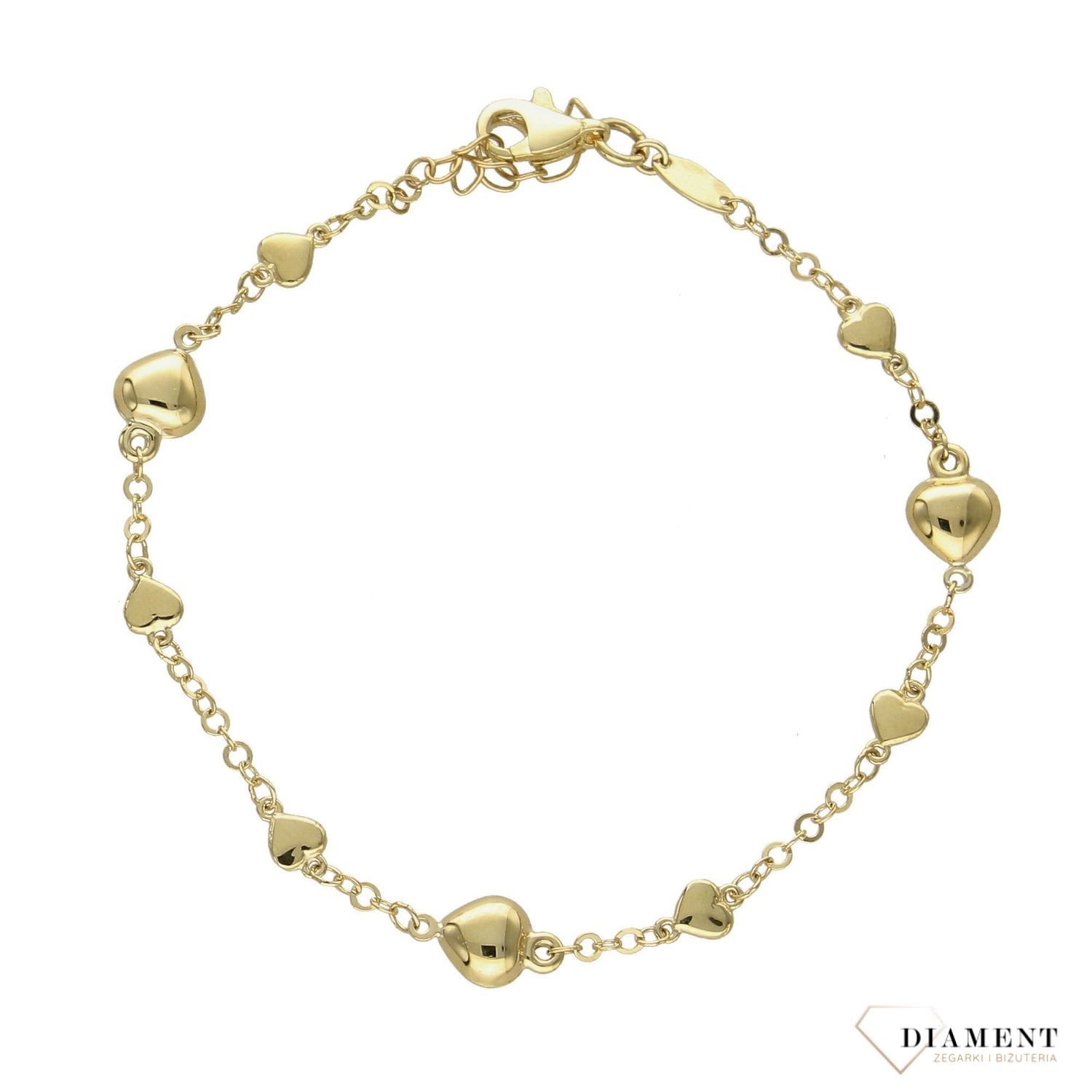 Złota bransoletka damska 333 'gładkie serduszka' BR 5098 (1).jpg